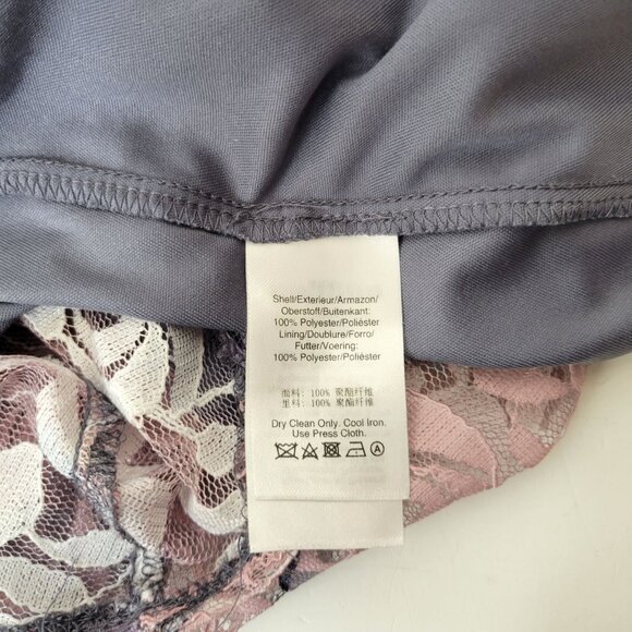 DKNY Pink and Gray Lace Party Dress - Picture 6 of 7